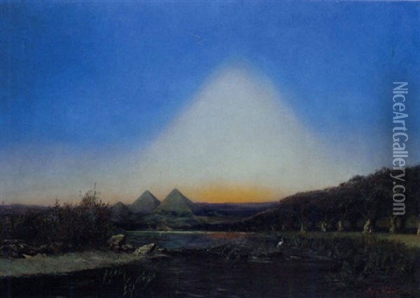 The Pyramids Oil Painting - Max Friedrich Rabes
