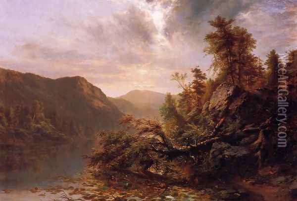 Loon Lake Oil Painting - James McDougal Hart