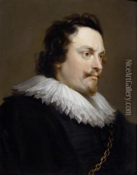 Portrait Of A Noble Man Oil Painting - Pieter Thijs
