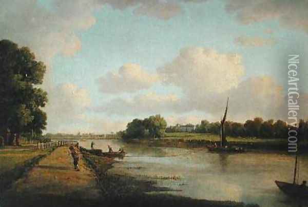 View on the River Thames at Richmond 1776 Oil Painting - William Marlow