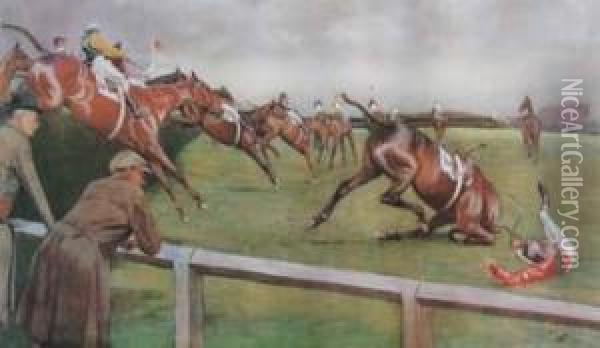 Jumping The Fence Oil Painting - Cecil Charles Aldin