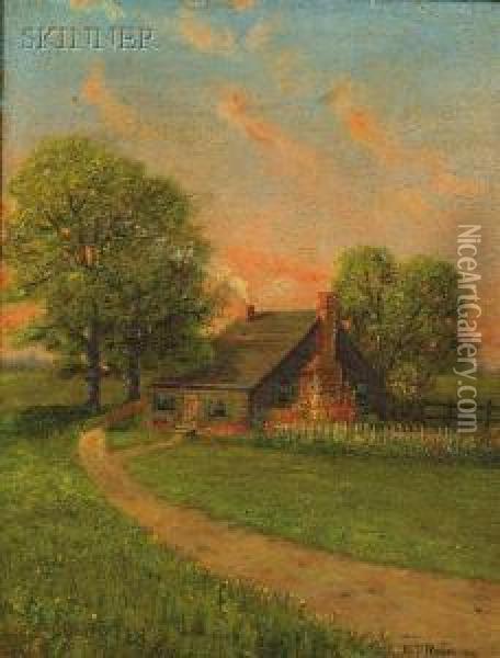 Country Home Oil Painting - William T. Robinson