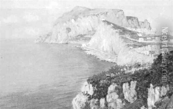 Sommerliche Steilkuste Am Tyrrhenischen Meer Oil Painting - Gaetano Esposito