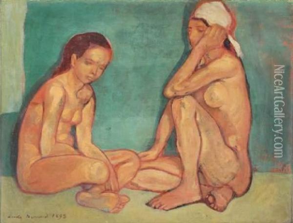 Deux Nus Oil Painting - Emile Bernard