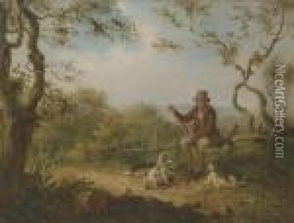 Pheasant Shooting - Reloading Oil Painting - Samuel John Egbert Jones