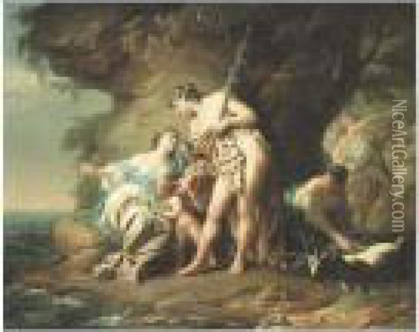 Bacchus Consolant Ariane Abandonnee Par Thesee Oil Painting - Louis Lagrenee