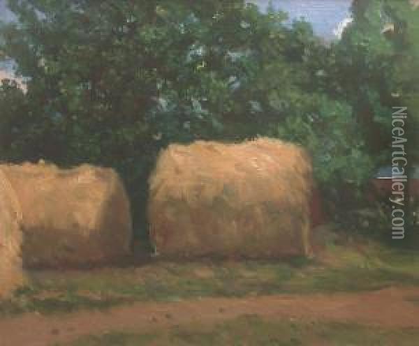 Haystacks Oil Painting - Theodore Casimir Roussel