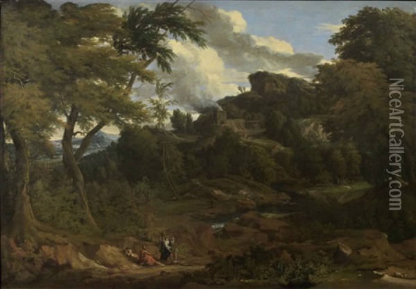 Paesaggio Con Figure Oil Painting - Jan Baptist Huysmans