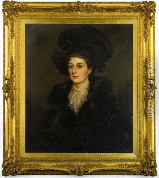 Scottish Painter Portrait Of Janet Weatherhead Oil Painting - Arthur Percy Dixon