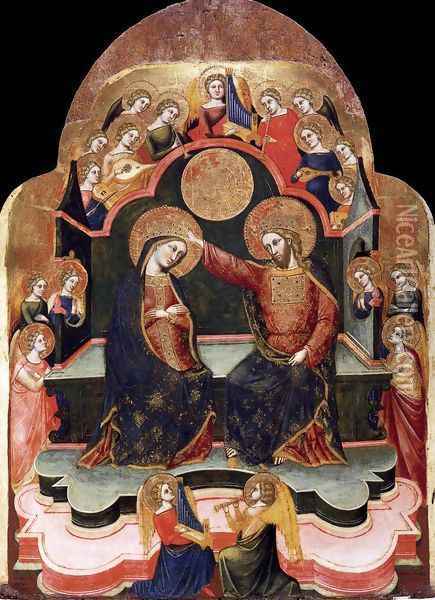 Coronation of the Virgin 1381 Oil Painting - Stefano Di Sant'Agnese