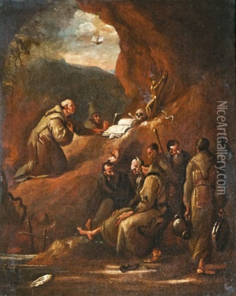 Szerzetesek Grottaban Oil Painting - Alessandro Magnasco