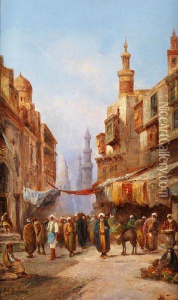 Orientalische Szene Von Kairo Oil Painting - Karl Kaufmann