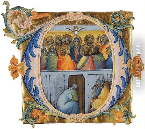 Antiphonary (Cod. Cor. 1, folio 111v) Oil Painting - Lorenzo Monaco