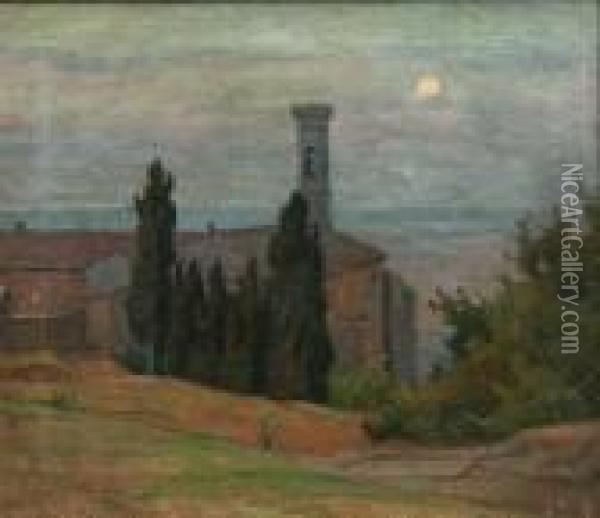 La Pieve Oil Painting - Luigi Gioli