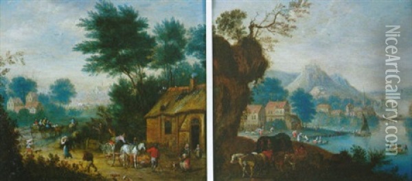 Cour De Ferme Animee Oil Painting - Balthasar Beschey