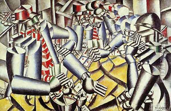 Soldiers Playing at Cards Oil Painting - Fernand Leger