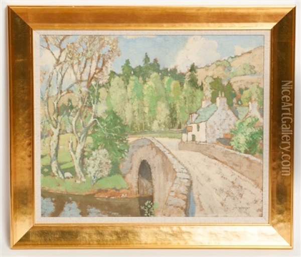 The Auld Brig Oil Painting - James Wright