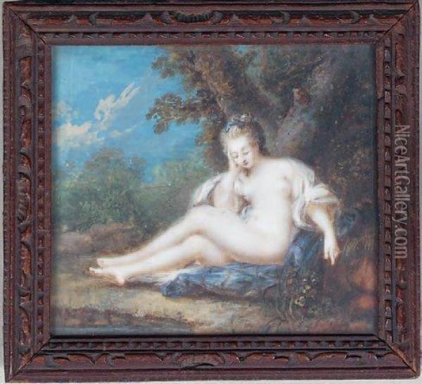 Femme Nue Dans Un Paysage Oil Painting - Jacques Charlier