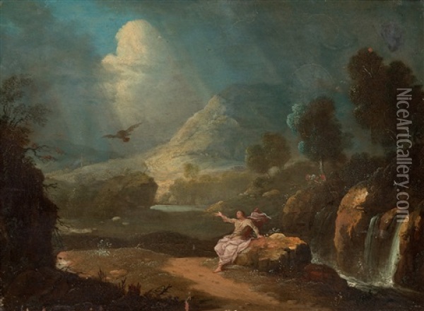Landscape With St. John Oil Painting - Gabriel Perelle