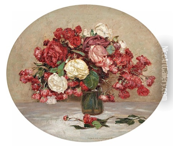 Rosen In Der Villa Falconieri Frascati Oil Painting - Heinrich Hermanns
