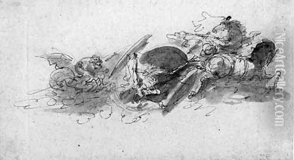 The Death of Hippolytus Oil Painting - Giuseppe Bernardino Bison