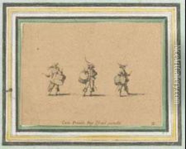 Exercices Militaires Oil Painting - Jacques Callot