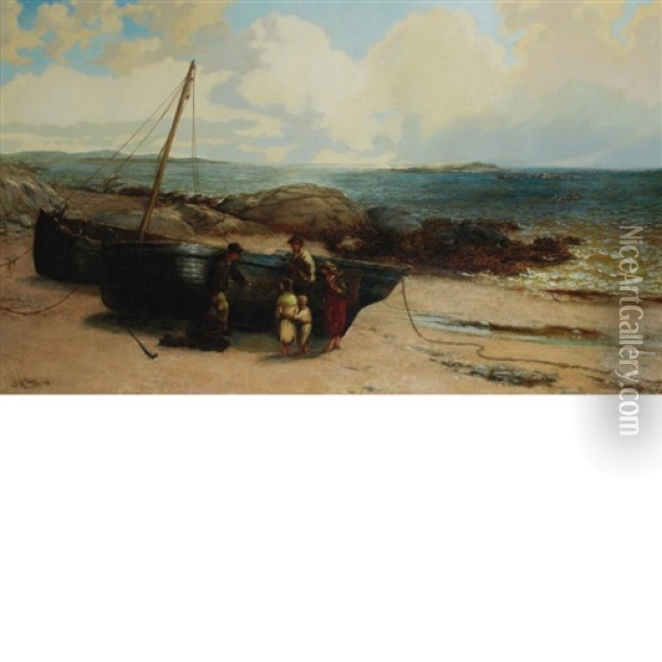 The Abandoned Boat Oil Painting - Thomas Rose Miles