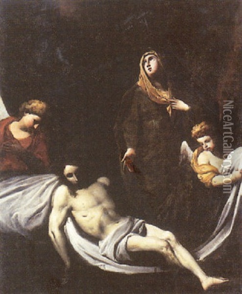 La Deposition Du Christ Oil Painting - Giovanni Andrea (il Mastelletta) Donducci