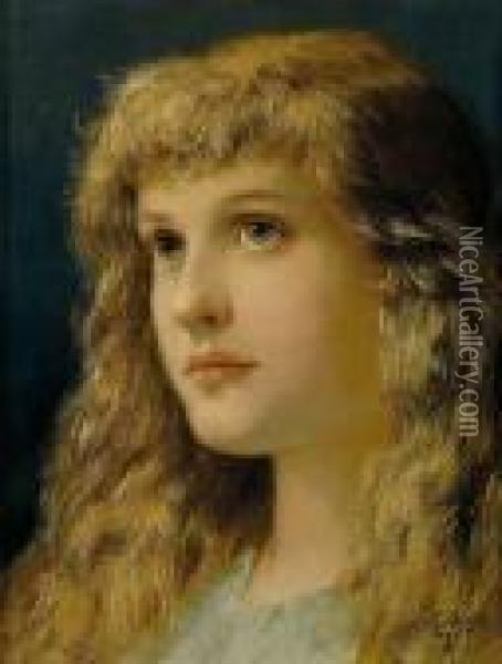 Portrait Eines Blondenmadchens Oil Painting - Gabriel Cornelius Von Max
