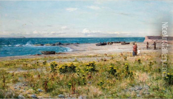 The Beach At Ballantrae Oil Painting - Joseph Henderson