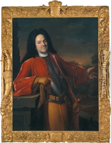 Portrait Des Generals Christian Dietrich V. Robel Oil Painting - Heinrich Christoph Fehling