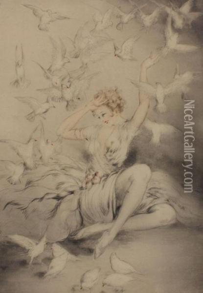 White Wings Oil Painting - Louis Icart