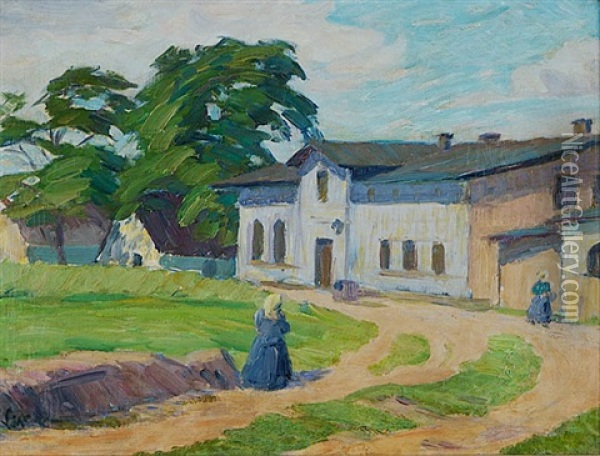 Dorfstrase Oil Painting - Franz Wilhelm Voigt
