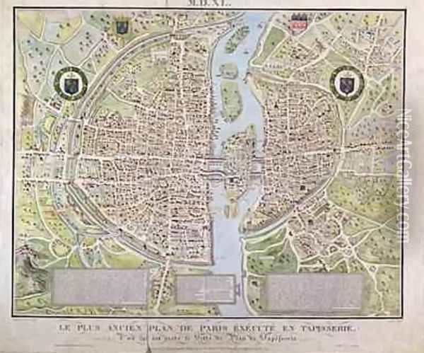 Plan de la Tapisserie map of Paris Oil Painting - Caroline Naudet