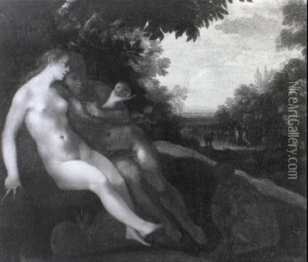 Adam Und Eva Im Paradies Oil Painting - Matthias Gundelach