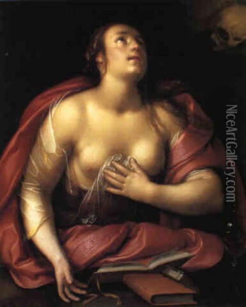 The Penitent Magdalen Oil Painting - Cornelis Cornelisz Van Haarlem