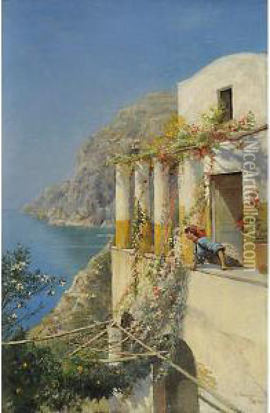 Isola Di Capri Oil Painting - Pietro Barucci