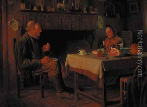 The evening meal Oil Painting - Henry Spernon Tozer