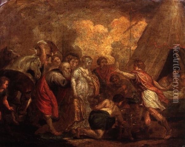 Scene De L'histoire Antique Oil Painting - Abraham van Diepenbeeck