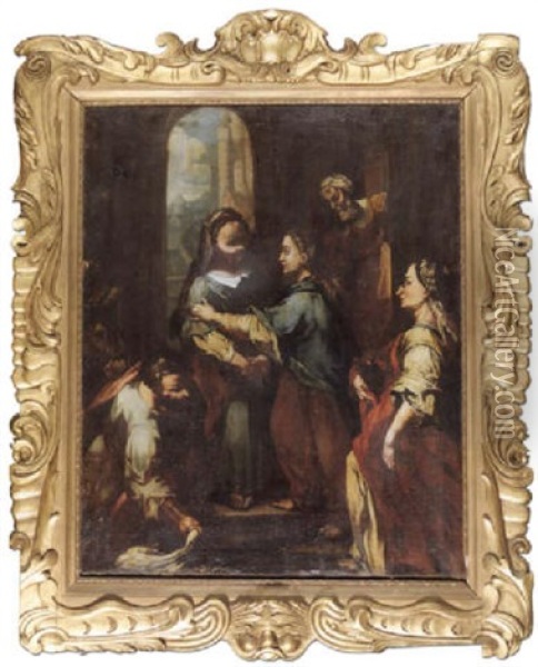 Maria Besucht Bei Elisabeth Oil Painting - Hans Michael Saur