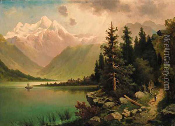 An extensive Alpine landscape Oil Painting - Anton Pick