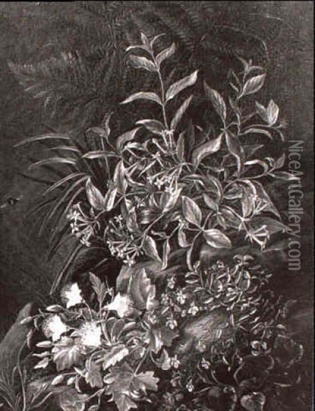 Bluhende Blumen Oil Painting - Alfrida Baadsgaard