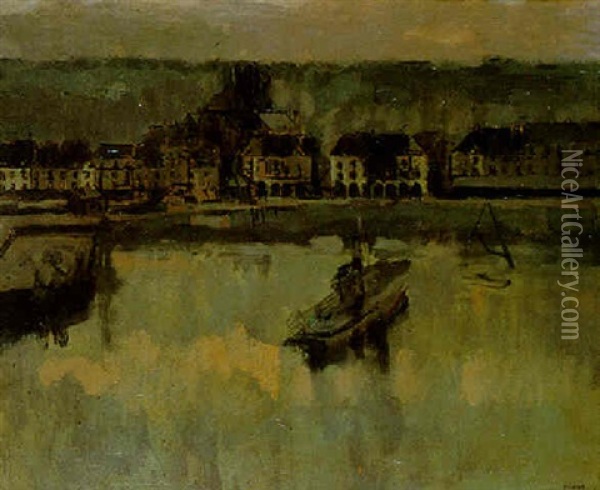 Le Bassin, Dieppe Oil Painting - Walter Sickert