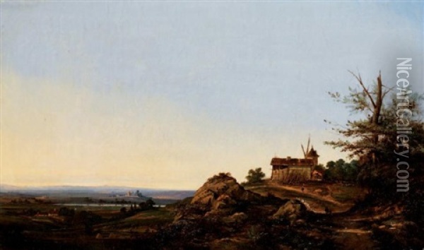 Paysage De La Vallee Du Rhone Oil Painting - Adolphe Appian