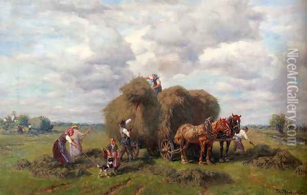 The Hay Harvest Oil Painting - Desire Thomassin