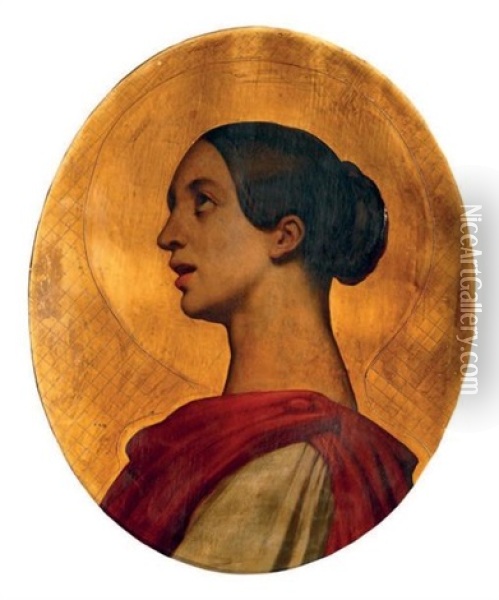 Portrait De Pauline Viardot Oil Painting - Henri Lehmann