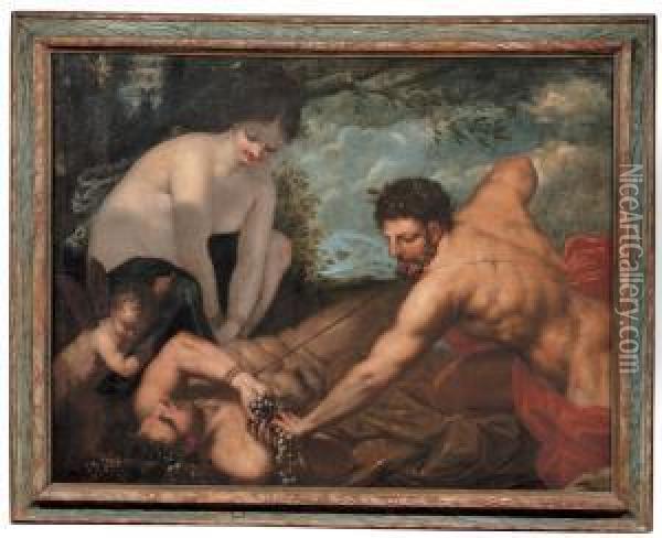 Bacco E Venere Legano L'uomo Oil Painting - Pietro Liberi