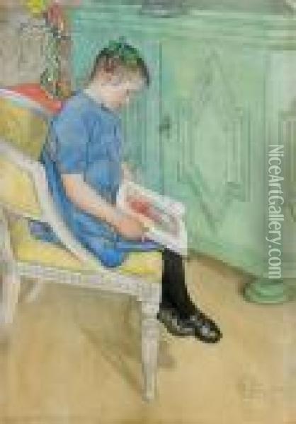 Anna-johanna Oil Painting - Carl Larsson