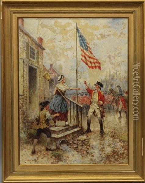 Revolutionary War Scene Oil Painting - Edward Percy Moran