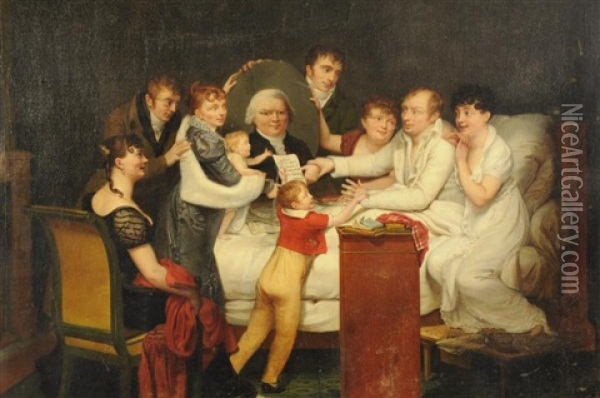Monsieur Picard Et Sa Famille Oil Painting - Pauline Auzou